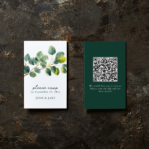Carte D'accompagnement Boîtier rsvp mariage de la branche Eucalyptus