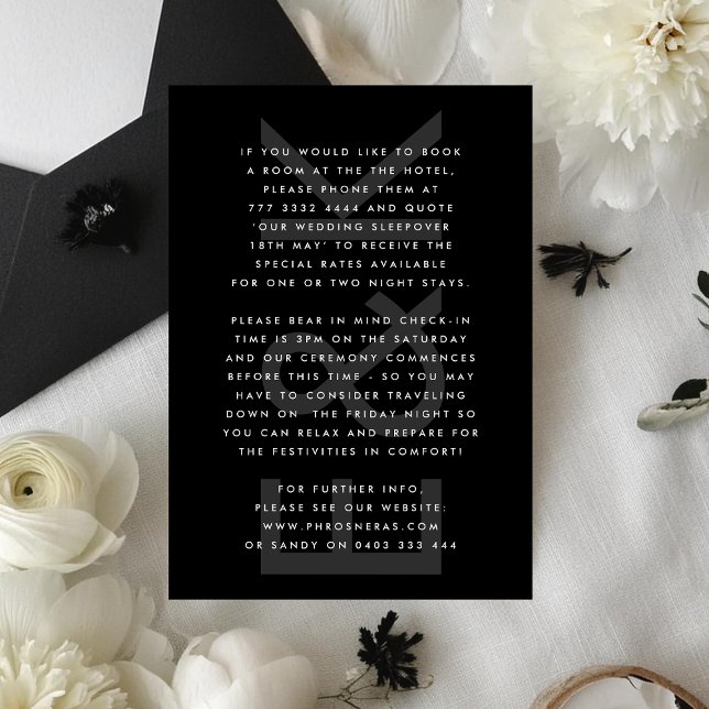 Carte D'accompagnement Bold Big Monogram Simple Wedding (Créateur téléchargé)