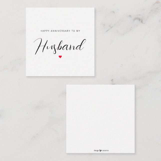 Carte D'accompagnement Bon Anniversaire À Mon Mari (Devant / Derrière)