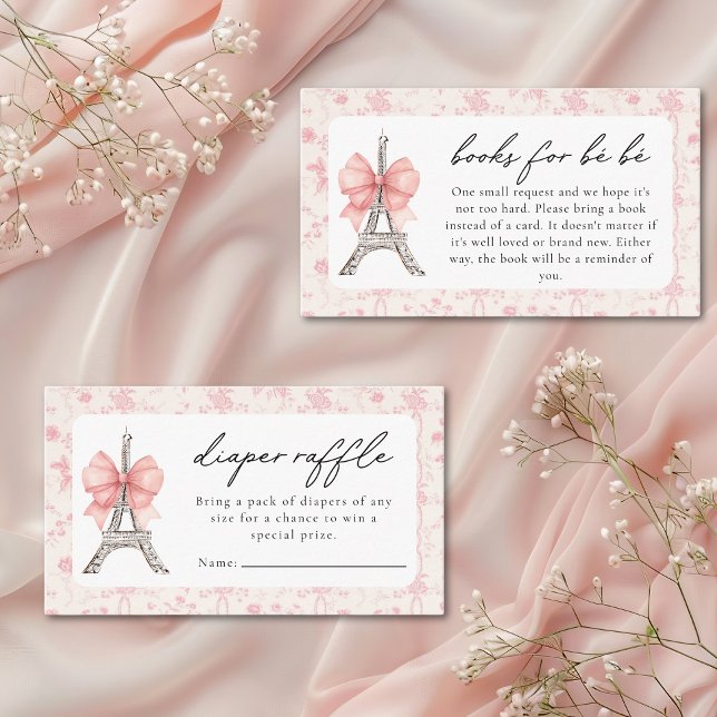 Carte D'accompagnement Bon Jour Be French Toile Baby shower rose (Créateur téléchargé)