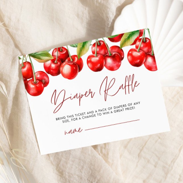 Carte D'accompagnement Bonbon Baby shower de cerise Raffle (Créateur téléchargé)