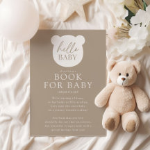Bonjour Baby Bear Baby Book Card
