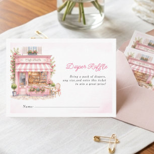 Carte D'accompagnement Bonjour Café Parisien Bébé Rose Baby Shower