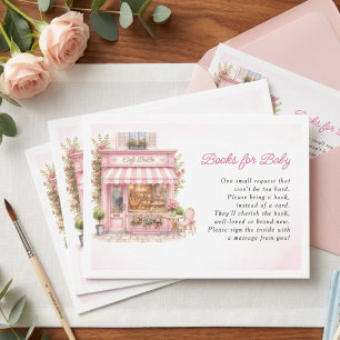 Carte D'accompagnement Bonjour Café Parisien Bébé Rose Baby Shower
