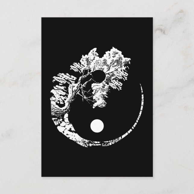 Carte D'accompagnement Bonsai Arbre Imprimer Zen Spirit Yin Yang Japonais (Devant)