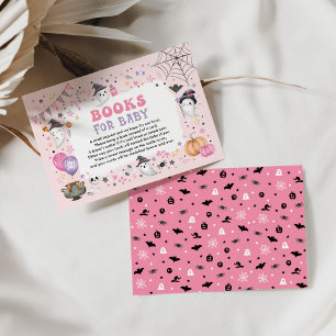 Carte D'accompagnement Boo rose Halloween Fantômes Livres pour Bébé Fille