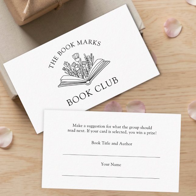 Carte D'accompagnement Book Club Name Select A Book (Créateur téléchargé)