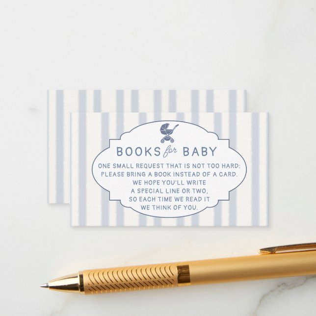 Carte D'accompagnement Book Insert Coffee Brewing Brunch Blue Baby Shower (Devant/Arrière en situation)