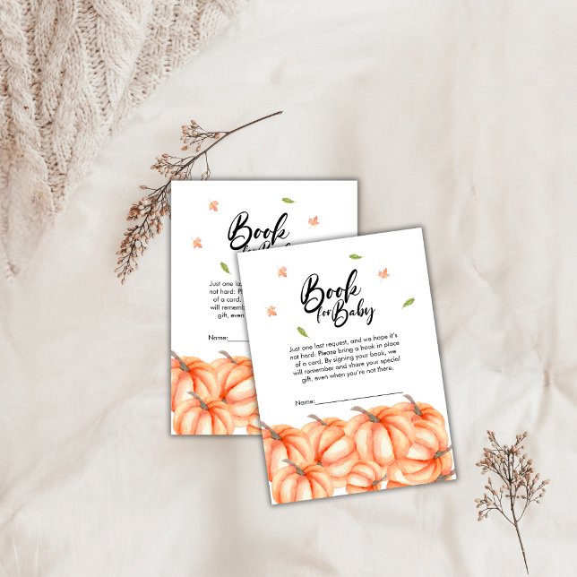 Carte D'accompagnement Books Citrouille Aquarelle Pour Bébé Halloween Aut (Watercolor Pumpkin Books For Baby Halloween Fall Enclosure Card)