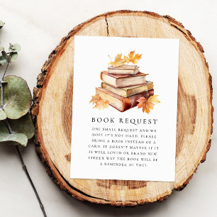 Carte D'accompagnement Books d'aquarelle Baby shower d'automne Demande de