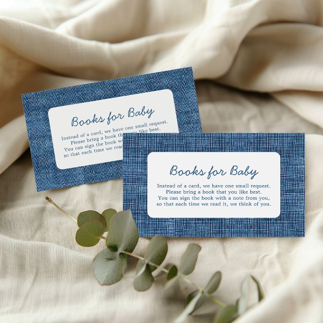 Carte D'accompagnement Books For Baby Blue Jean Baby Denim Baby Shower (Créateur téléchargé)