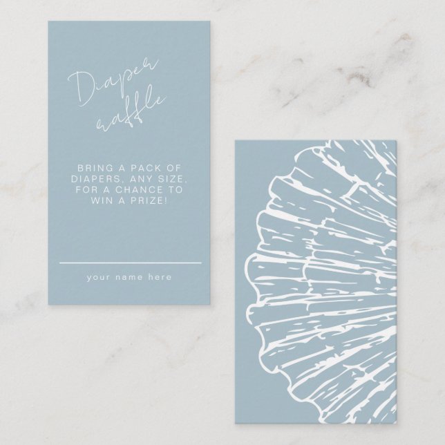 Carte D'accompagnement Books for Baby Blue Scallop Shell  Boy Baby Shower (Devant / Derrière)