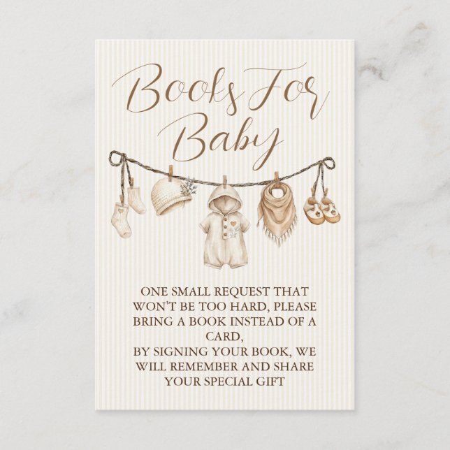 Carte D'accompagnement Books For Baby Boho Clothesline Baby Shower (Devant)