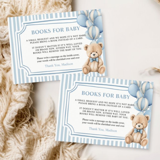 Carte D'accompagnement Books for Baby Card Blue Bear (Créateur téléchargé)