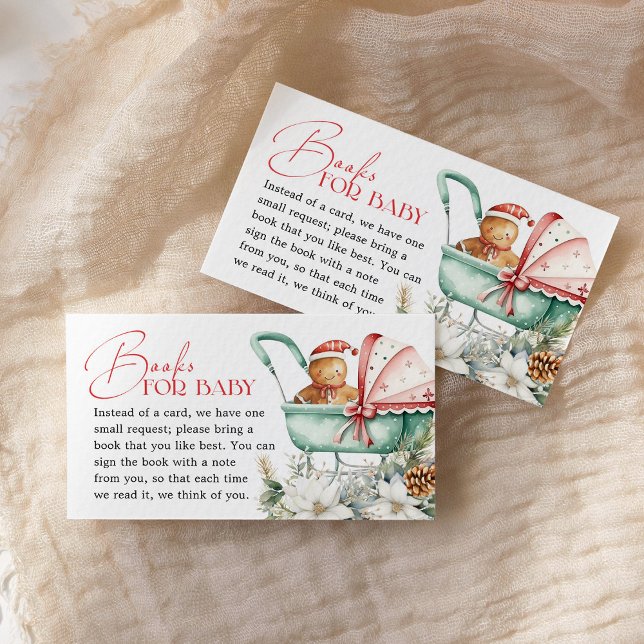 Carte D'accompagnement Books for Baby Christmas Gingerbread Baby Shower (Créateur téléchargé)