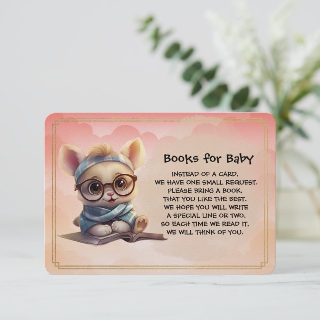 Carte D'accompagnement Books for Baby Cute Kitten Reading A Book (Debout devant)