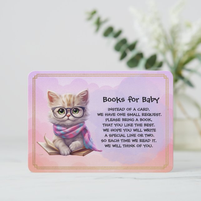 Carte D'accompagnement Books for Baby Cute Kitten Reading A Book (Debout devant)