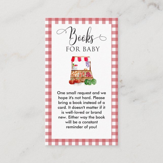 Carte D'accompagnement Books for Baby Locally Grown Baby Shower Gingham (Devant)
