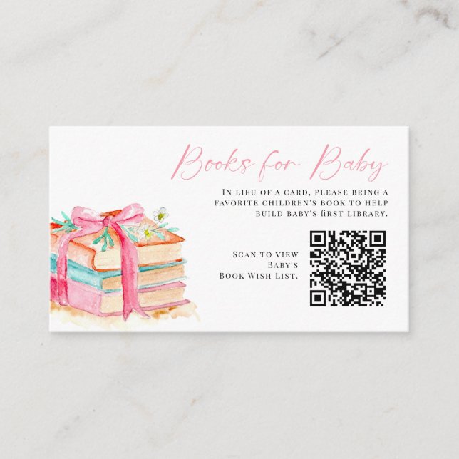 Carte D'accompagnement Books for Baby QR Code New Chapter Baby Shower (Devant)