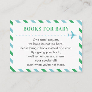 Carte D'accompagnement Books for Baby Request Blue Green Boy