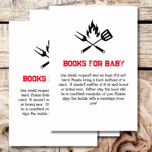 Carte D'accompagnement Books for baby shower game BBQ baby shower thème