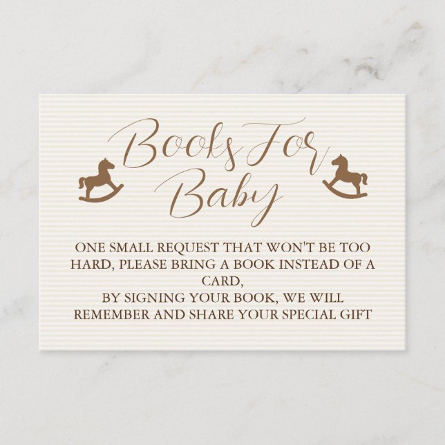Carte D'accompagnement Books For Baby Shower Striped  (Devant)