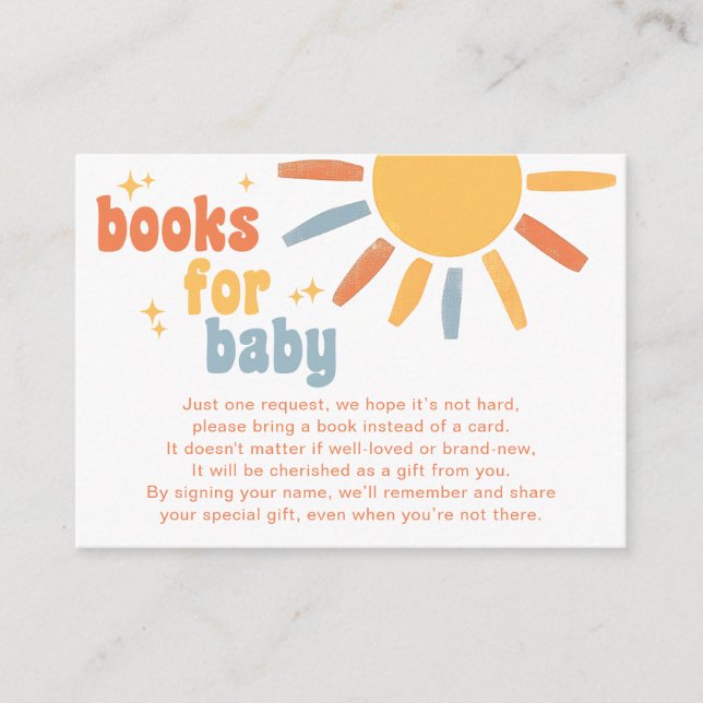 Carte D'accompagnement Books For Baby Sunshine Baby Shower (Devant)