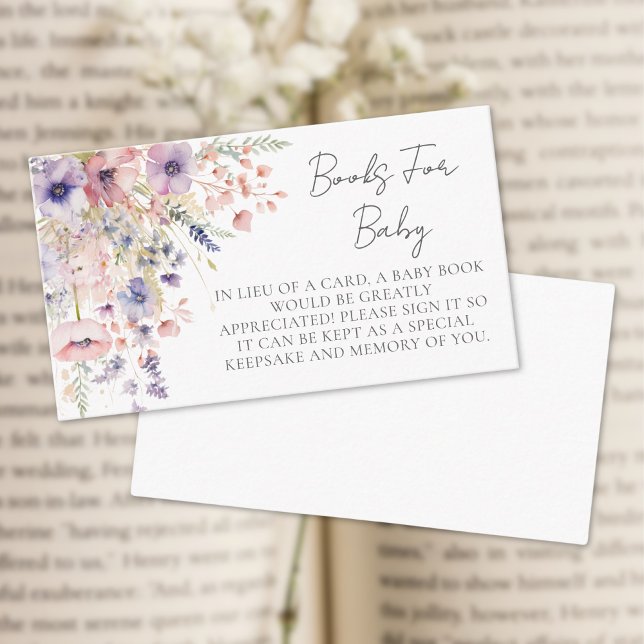 Carte D'accompagnement Books For Baby Wildflower Floral Baby Shower (Books For Baby Wildflower Floral Baby Shower Enclosure Card)