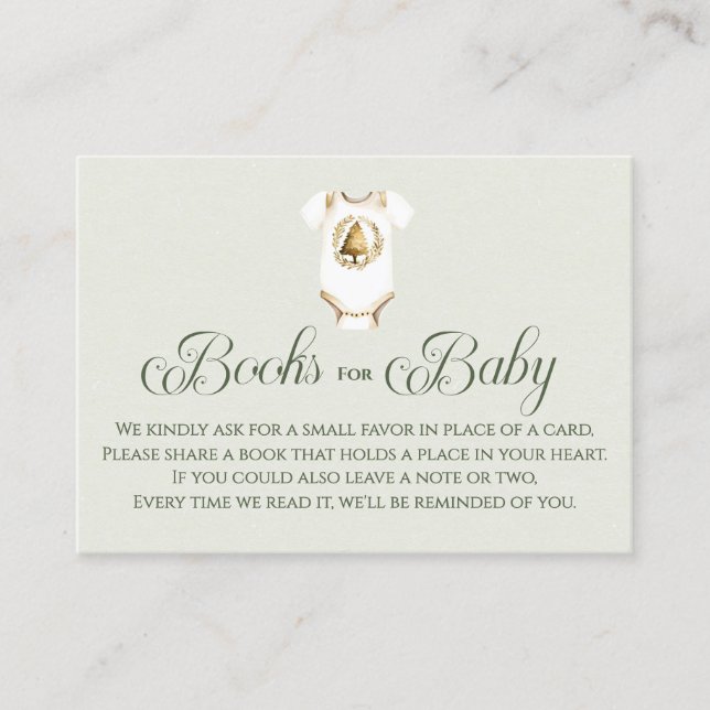 Carte D'accompagnement Books for Baby Winter Greenery Baby Shower (Devant)
