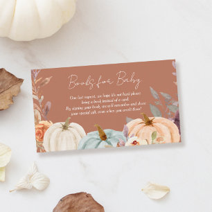 Carte D'accompagnement Books Request Fall Little Citrouille Baby shower