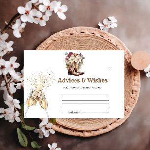 Carte D'accompagnement Boots & Bubbly Conseils & WIshes Fête des mariées