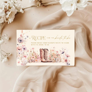 Carte D'accompagnement Boots & Bubbly Floral Cowgirl Recette Fête des mar