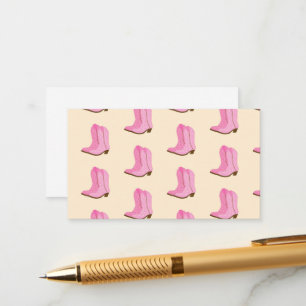 Carte D'accompagnement Boots Cowboy Pink Country Texas Ranch