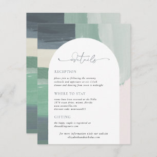 Carte D'accompagnement Bord de mer Ocean Glass   Détails de l'invité Mari