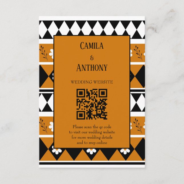 Carte D'accompagnement Bordure Fleur Diamant Boho Motif Floral (Devant)