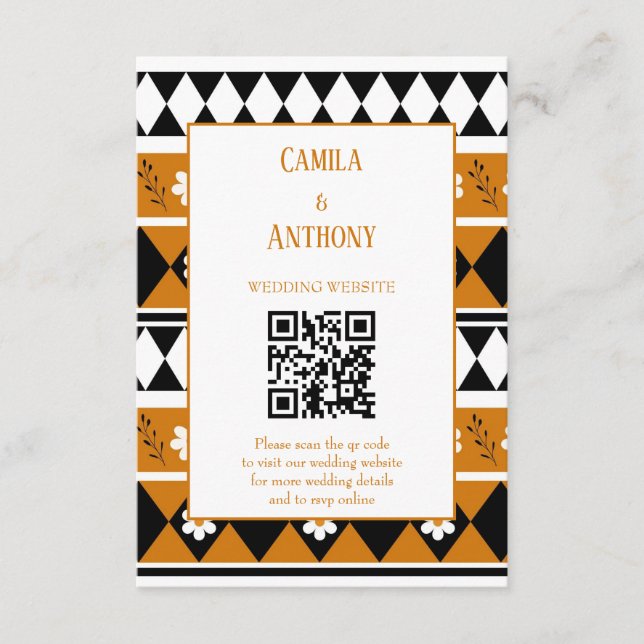 Carte D'accompagnement Bordure Fleur Diamant Boho Motif Floral (Devant)