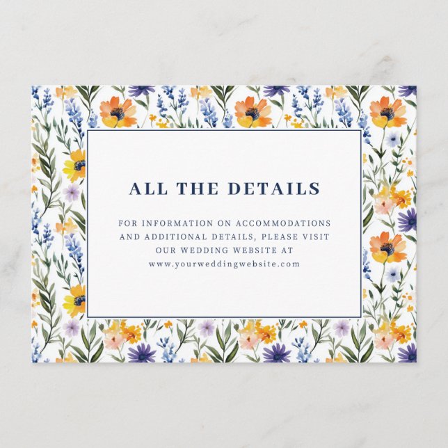 Carte D'accompagnement Bordure Florale Orange Joyeuse (Devant)
