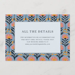 Carte D'accompagnement Bordure florale rose et orange joyeuse