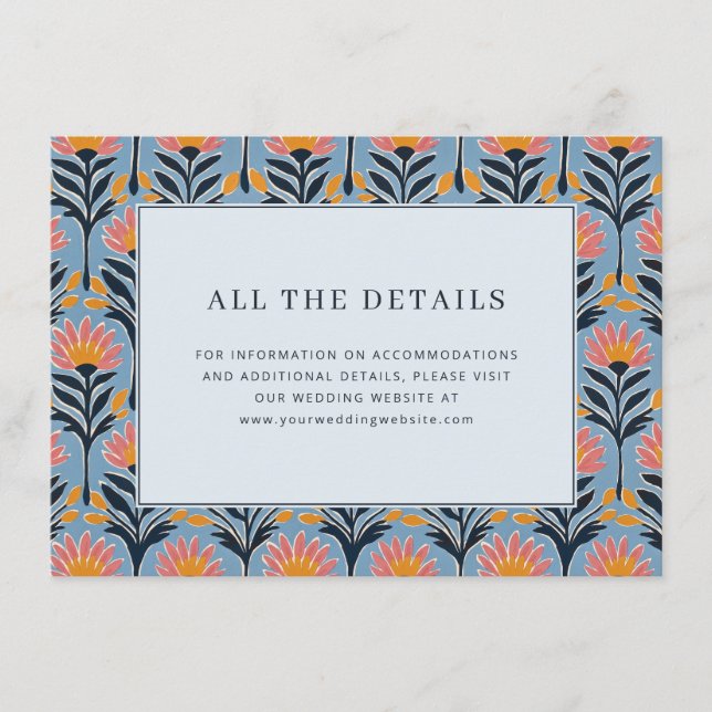 Carte D'accompagnement Bordure florale rose et orange joyeuse (Devant)