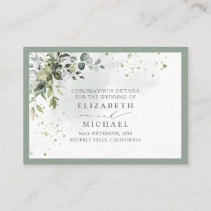 Carte D'accompagnement Botanical Greenery Floral Coronavirus Détail