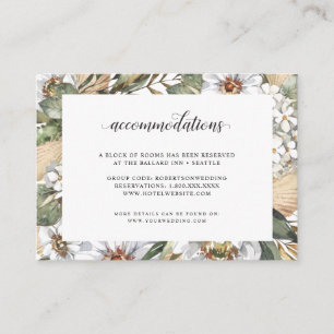 Carte D'accompagnement Botanique blanche Bohême   Hébergements