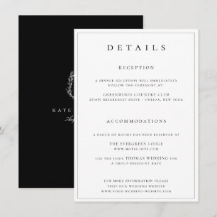 Carte D'accompagnement Botanique Crest Monogramme Détails du Mariage