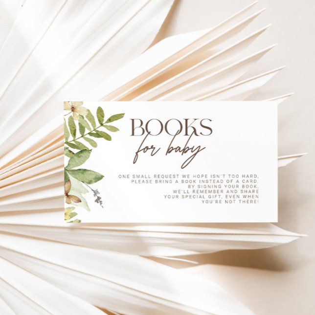 Carte D'accompagnement Botanique sauvage Livres rustiques pour bébé (Créateur téléchargé)