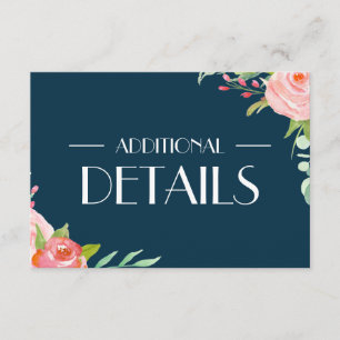 Carte D'accompagnement Botaniques en floraison   Boîtier Détails mariage