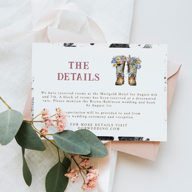 Carte D'accompagnement Bottes de fleurs occidentales et de campagne Maria (Créateur téléchargé)