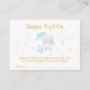 Carte D'accompagnement *~* Bottes de lapin Parapluie Blue Diaper Raffle