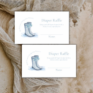 Carte D'accompagnement Bottes de pluie à noeud bleu garçon Tirelire à cou