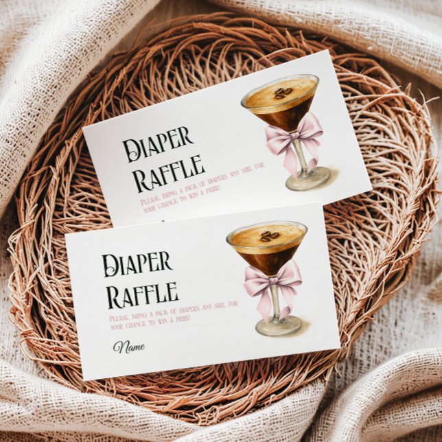 Carte D'accompagnement Bouche à café Espresso Martini Baby shower couche (Créateur téléchargé)