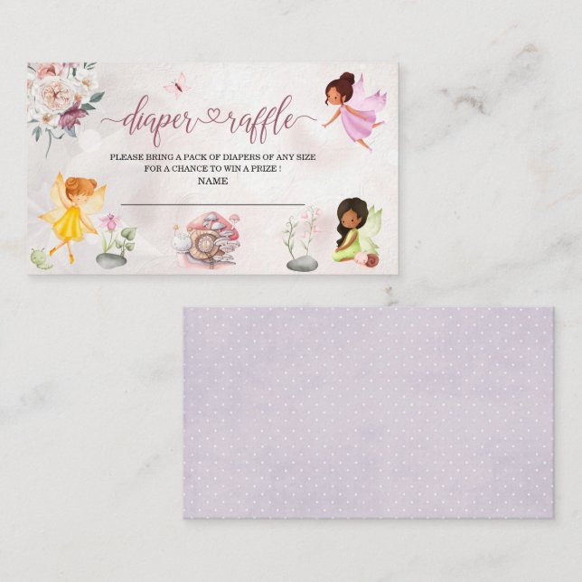 Carte D'accompagnement Bouche de baby shower princesse fée magique ou (Devant / Derrière)