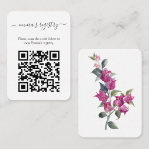 Carte D'accompagnement Bougainvillea Mariage BridalDouche Détails QR Code